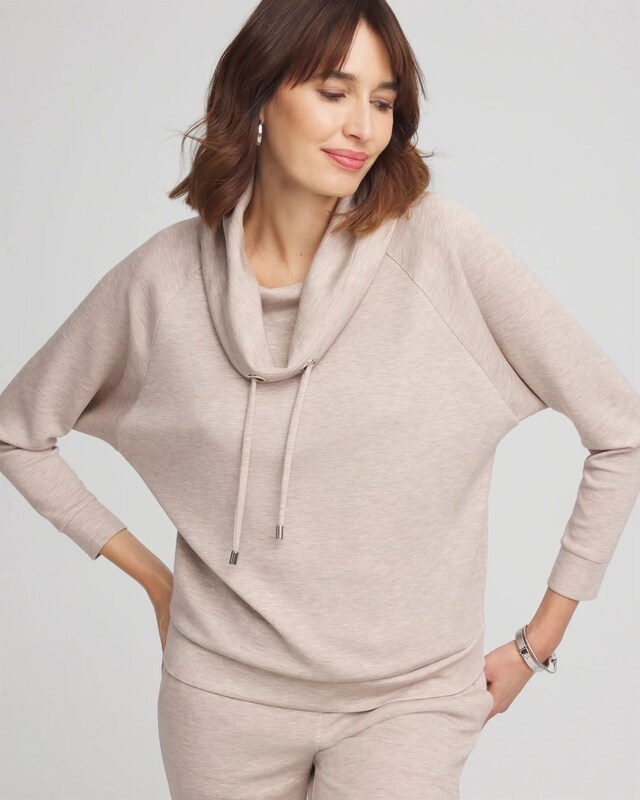 Zenergy Scuba Cowl Neck Pullover Top